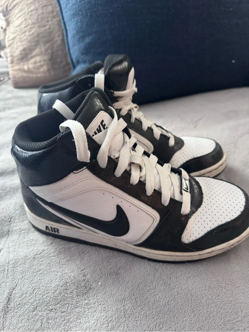 Nike Black and White Mid-Top Athletic Sneakers